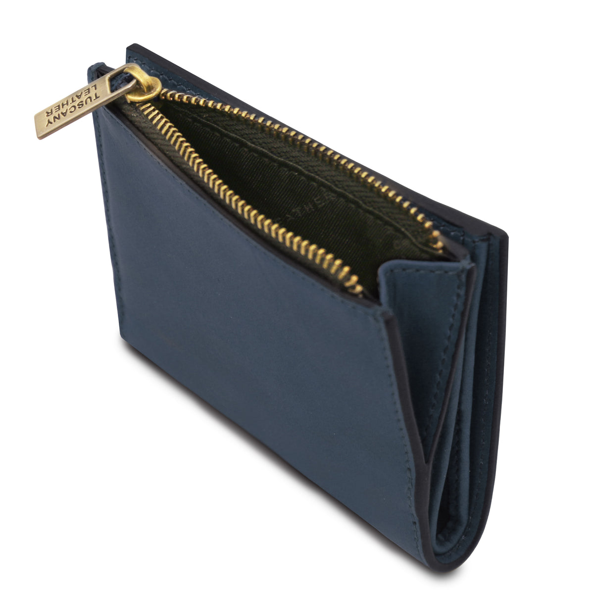 Portefeuille compact unisexe PRIMO en cuir pleine fleur