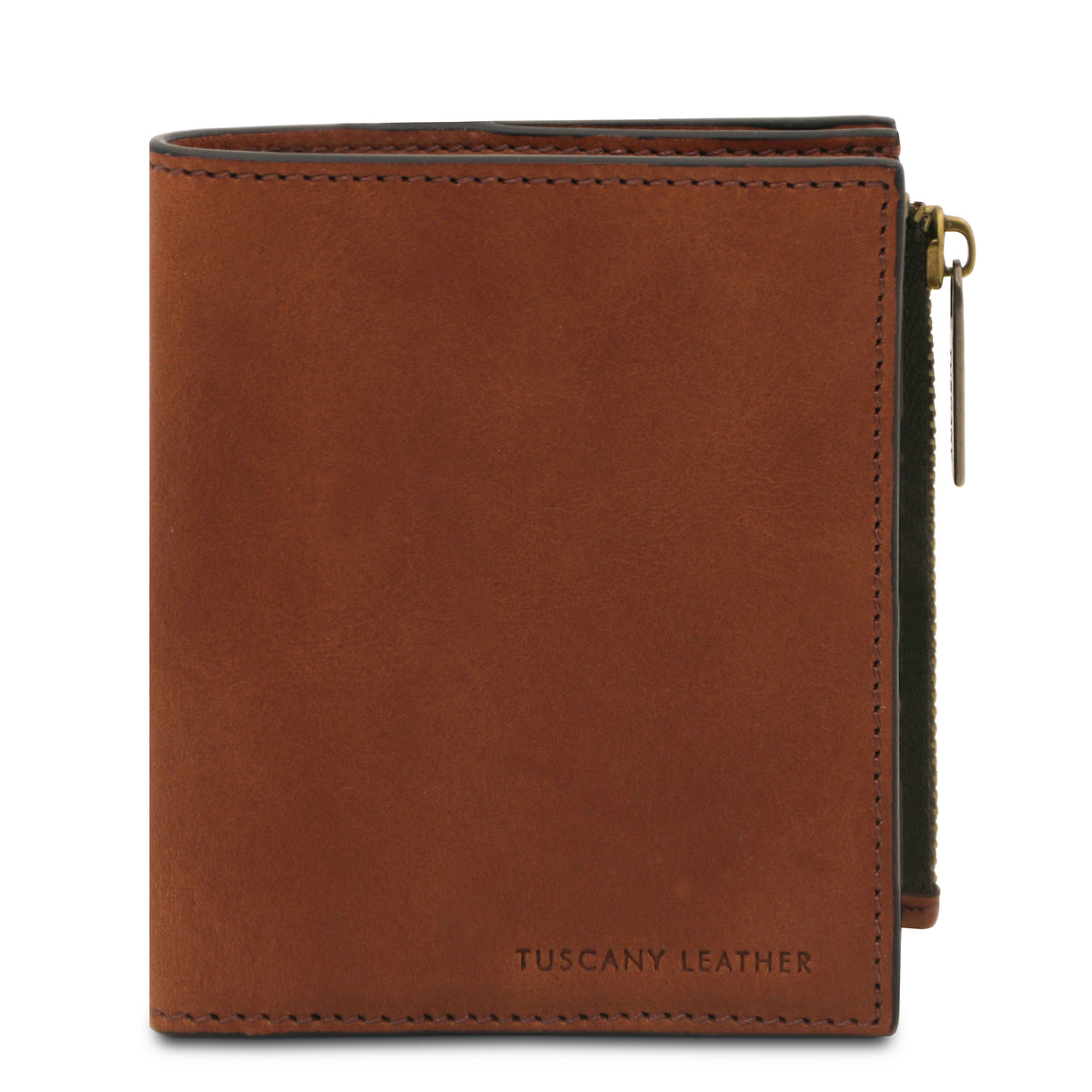 Portefeuille compact unisexe PRIMO en cuir pleine fleur