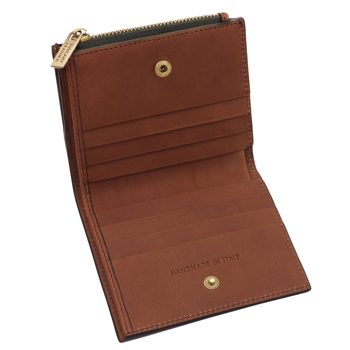 Portefeuille compact unisexe PRIMO en cuir pleine fleur