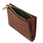 Portefeuille compact unisexe PRIMO en cuir pleine fleur