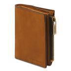 Portefeuille compact unisexe PRIMO en cuir pleine fleur