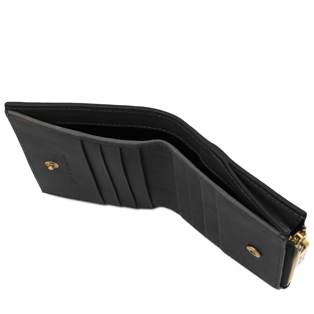 Portefeuille compact unisexe PRIMO en cuir pleine fleur