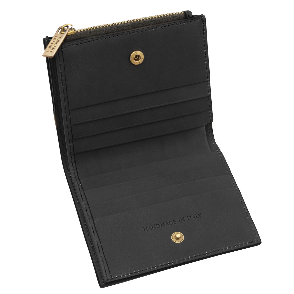 Portefeuille compact unisexe PRIMO en cuir pleine fleur