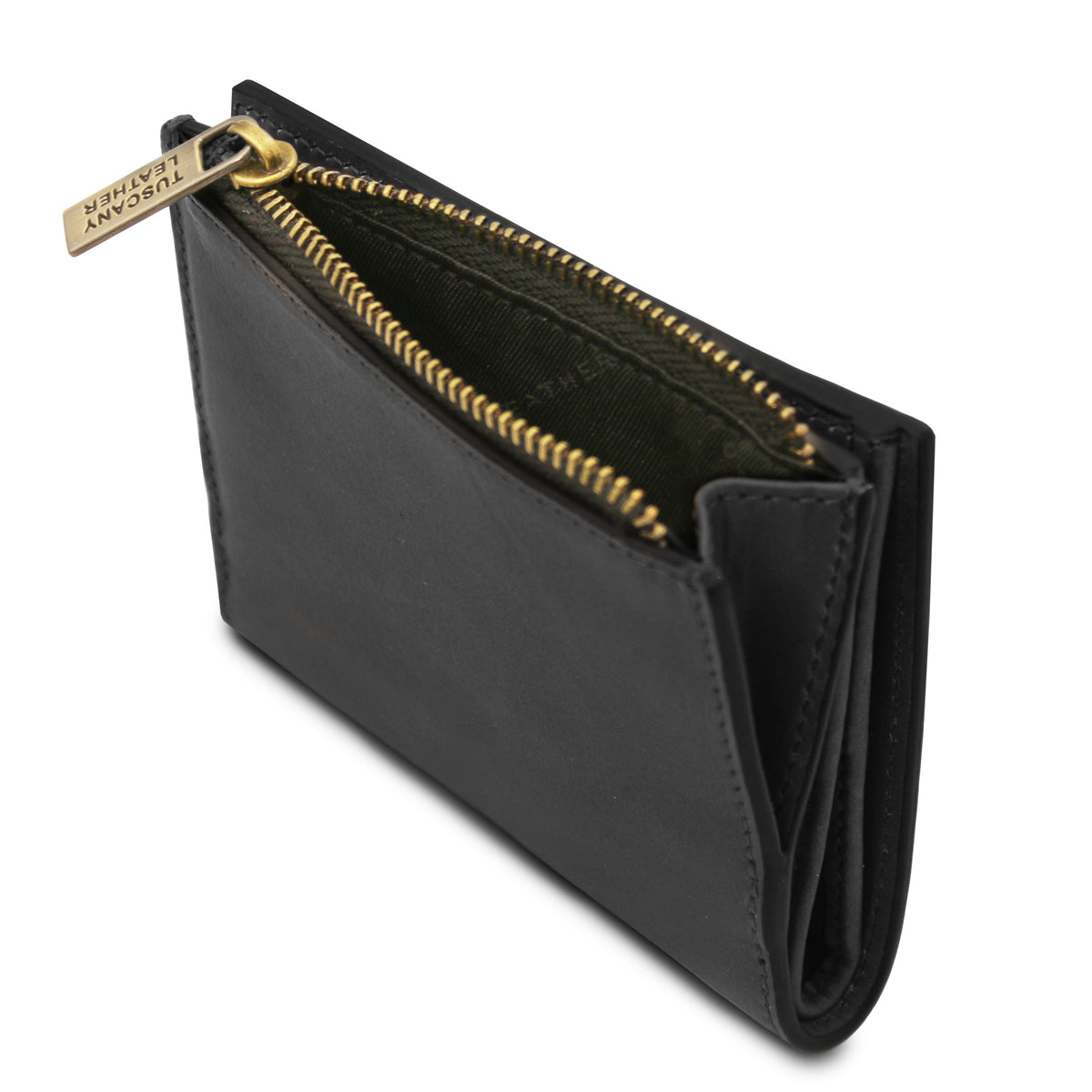 Portefeuille compact unisexe PRIMO en cuir pleine fleur