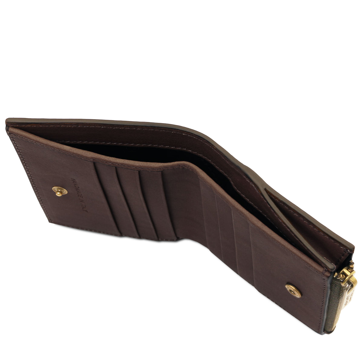 Portefeuille compact unisexe PRIMO en cuir pleine fleur