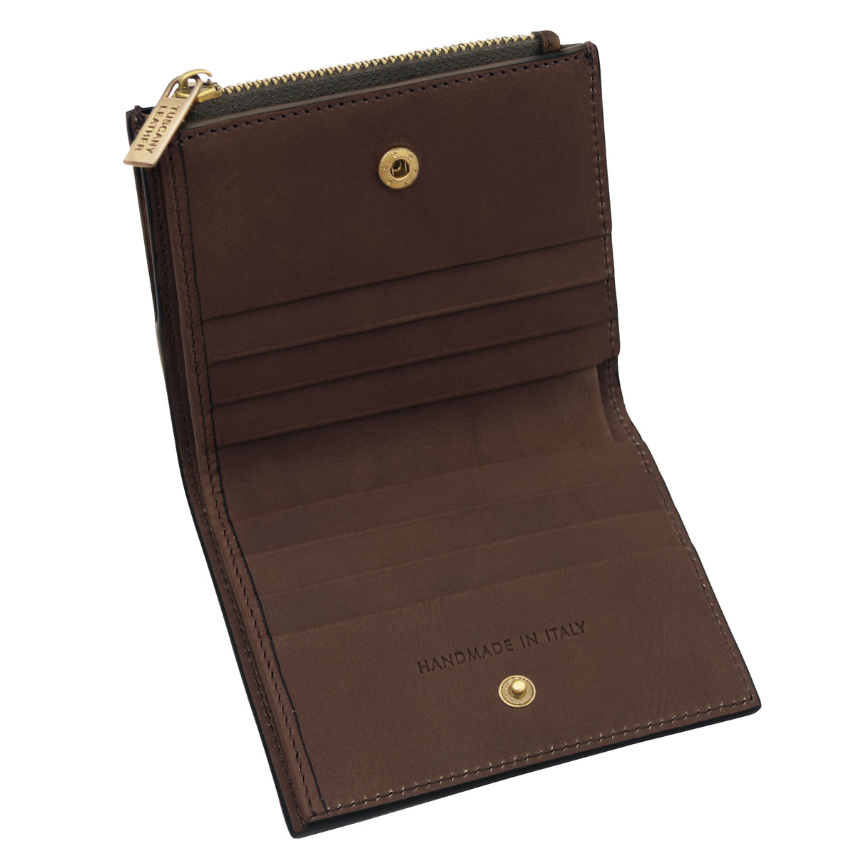 Portefeuille compact unisexe PRIMO en cuir pleine fleur