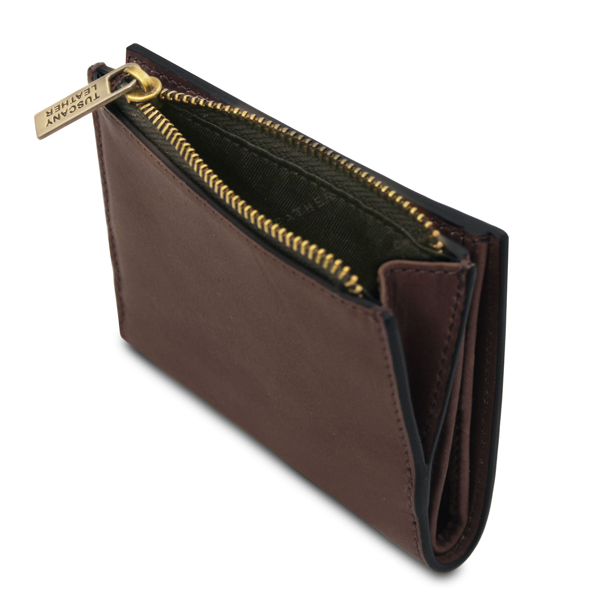 Portefeuille compact unisexe PRIMO en cuir pleine fleur
