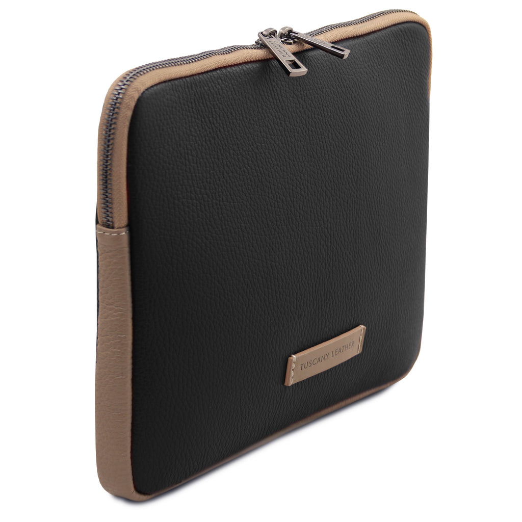 Étui tablette TABULA en cuir grainé rembourré