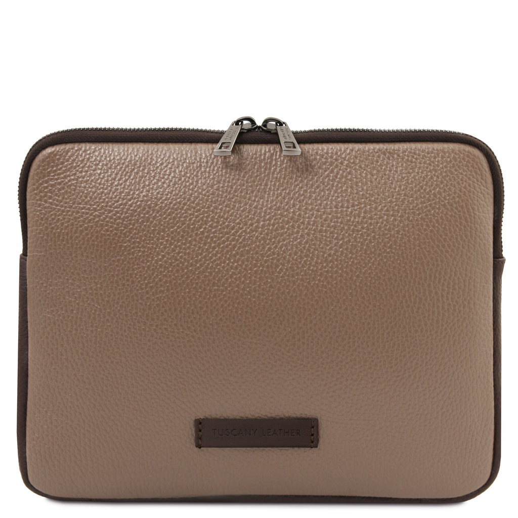 Étui tablette TABULA en cuir grainé rembourré