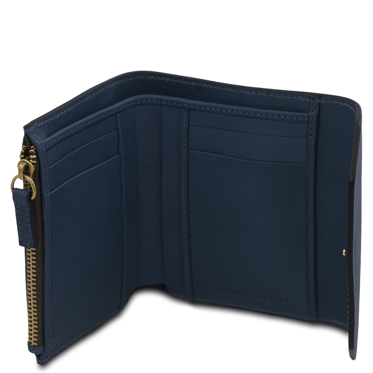 Portefeuille femme compact PRIMA en cuir pleine fleur