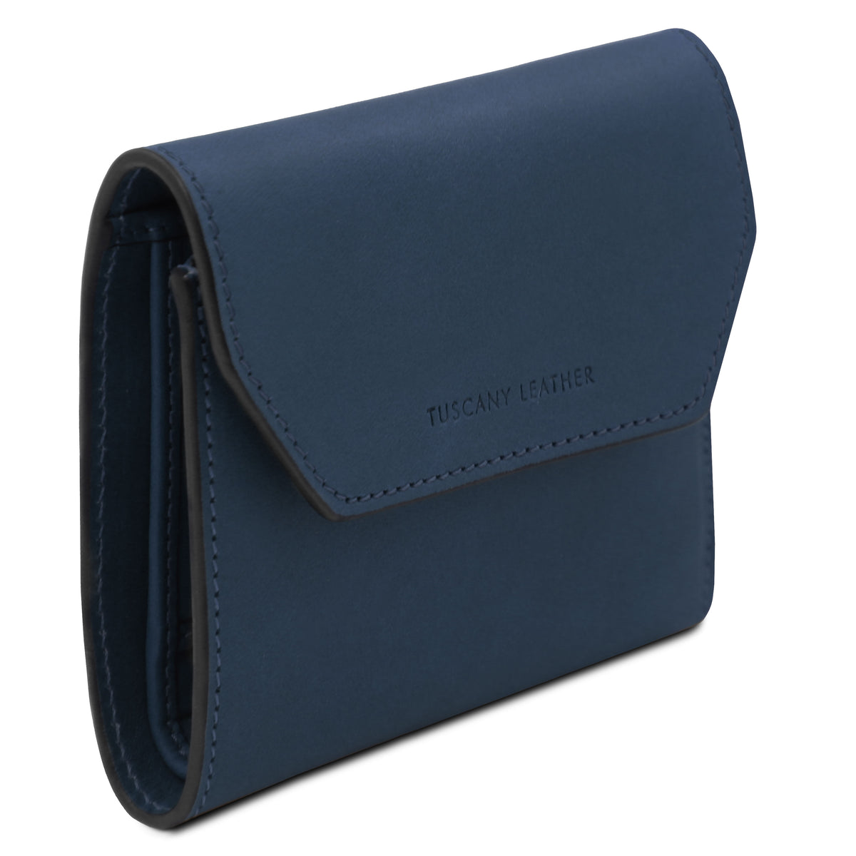 Portefeuille femme compact PRIMA en cuir pleine fleur