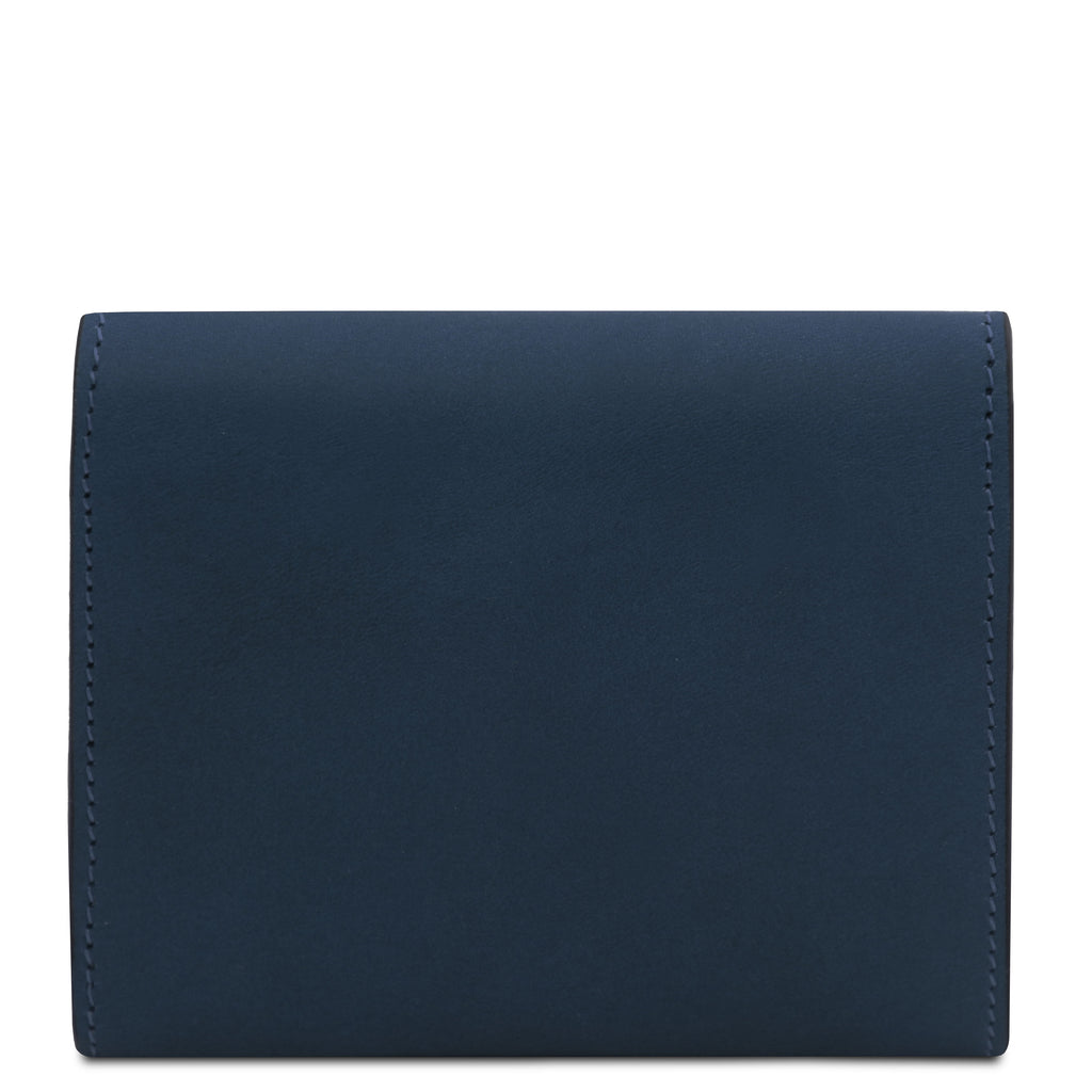 Portefeuille femme compact PRIMA en cuir pleine fleur
