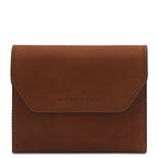 Portefeuille femme compact PRIMA en cuir pleine fleur
