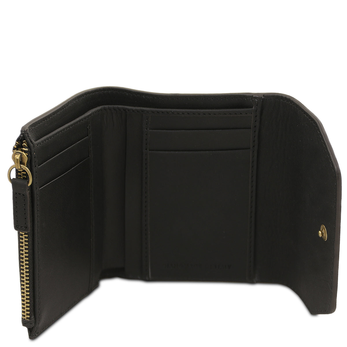 Portefeuille femme compact PRIMA en cuir pleine fleur