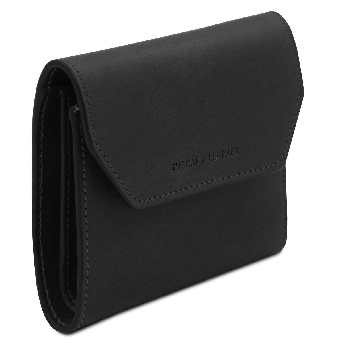 Portefeuille femme compact PRIMA en cuir pleine fleur