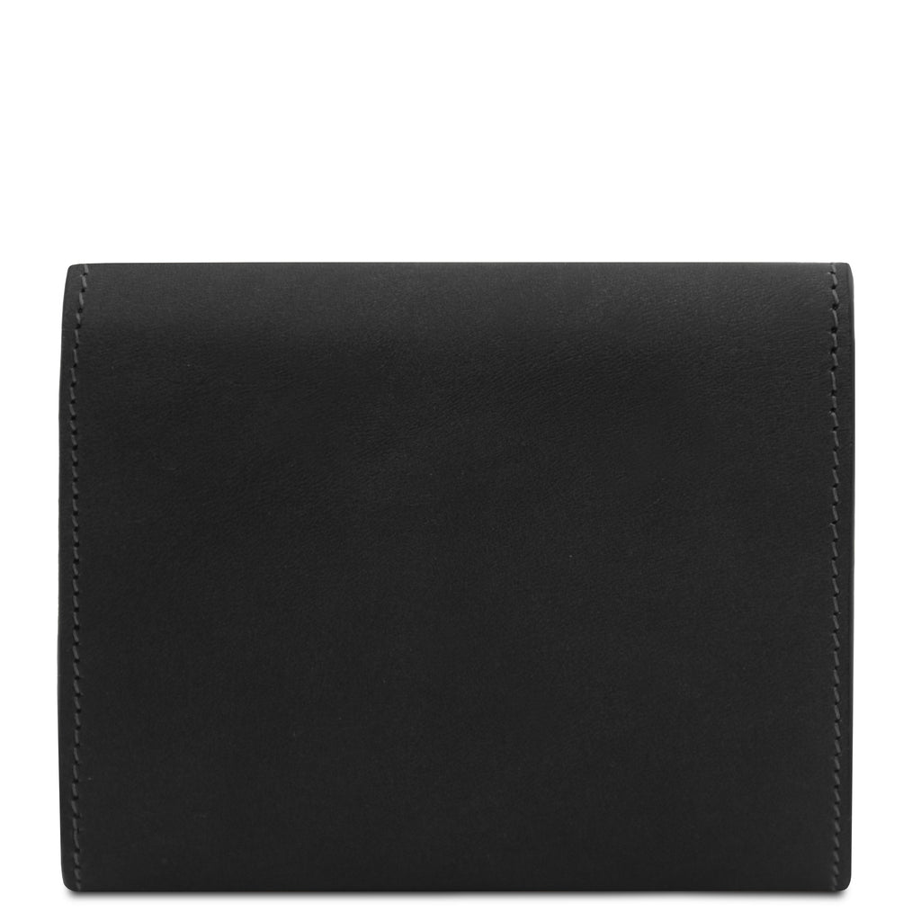 Portefeuille femme compact PRIMA en cuir pleine fleur