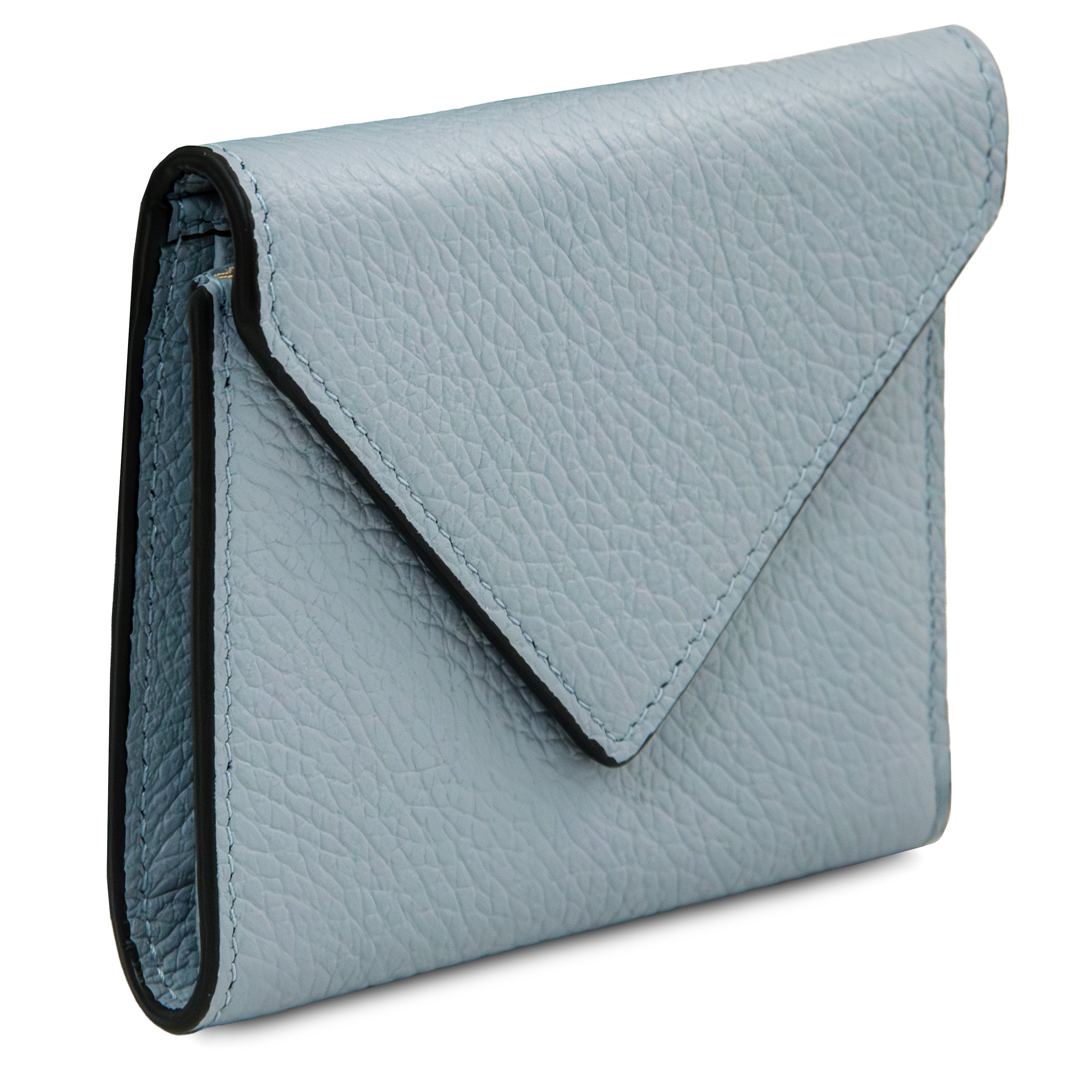 Portefeuille femme MAIL compact en cuir grainé à rabat Image secondaire du produit