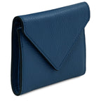 Portefeuille femme MAIL compact en cuir grainé à rabat