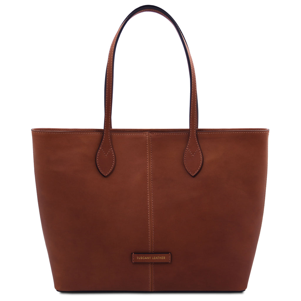 ESSENZA — Sac shopper en cuir pleine fleur