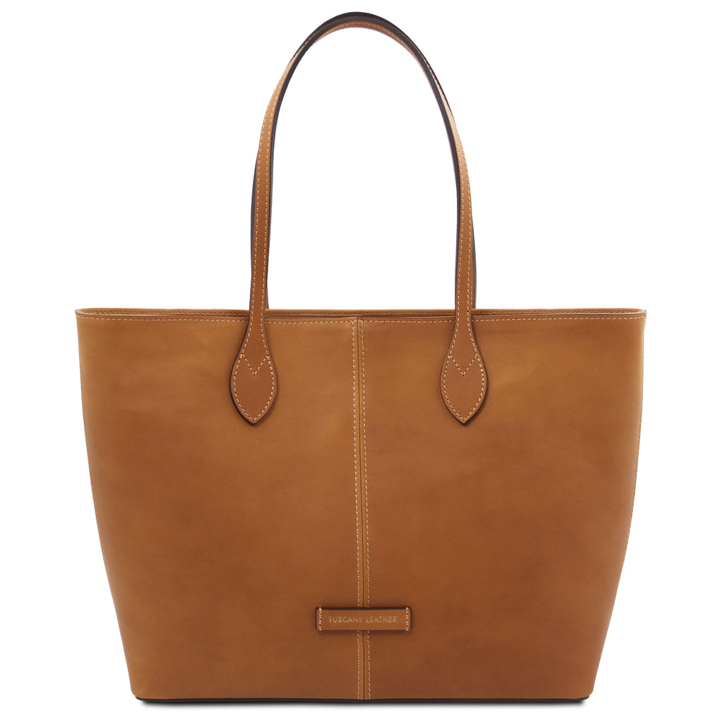 ESSENZA — Sac shopper en cuir pleine fleur
