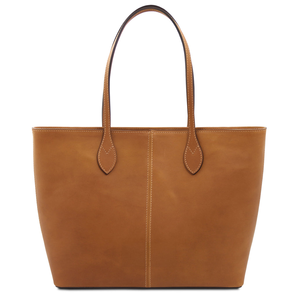 ESSENZA — Sac shopper en cuir pleine fleur