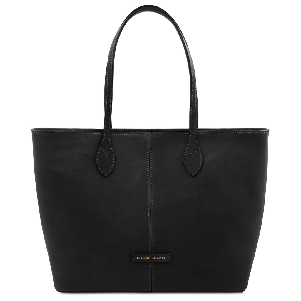 ESSENZA — Sac shopper en cuir pleine fleur