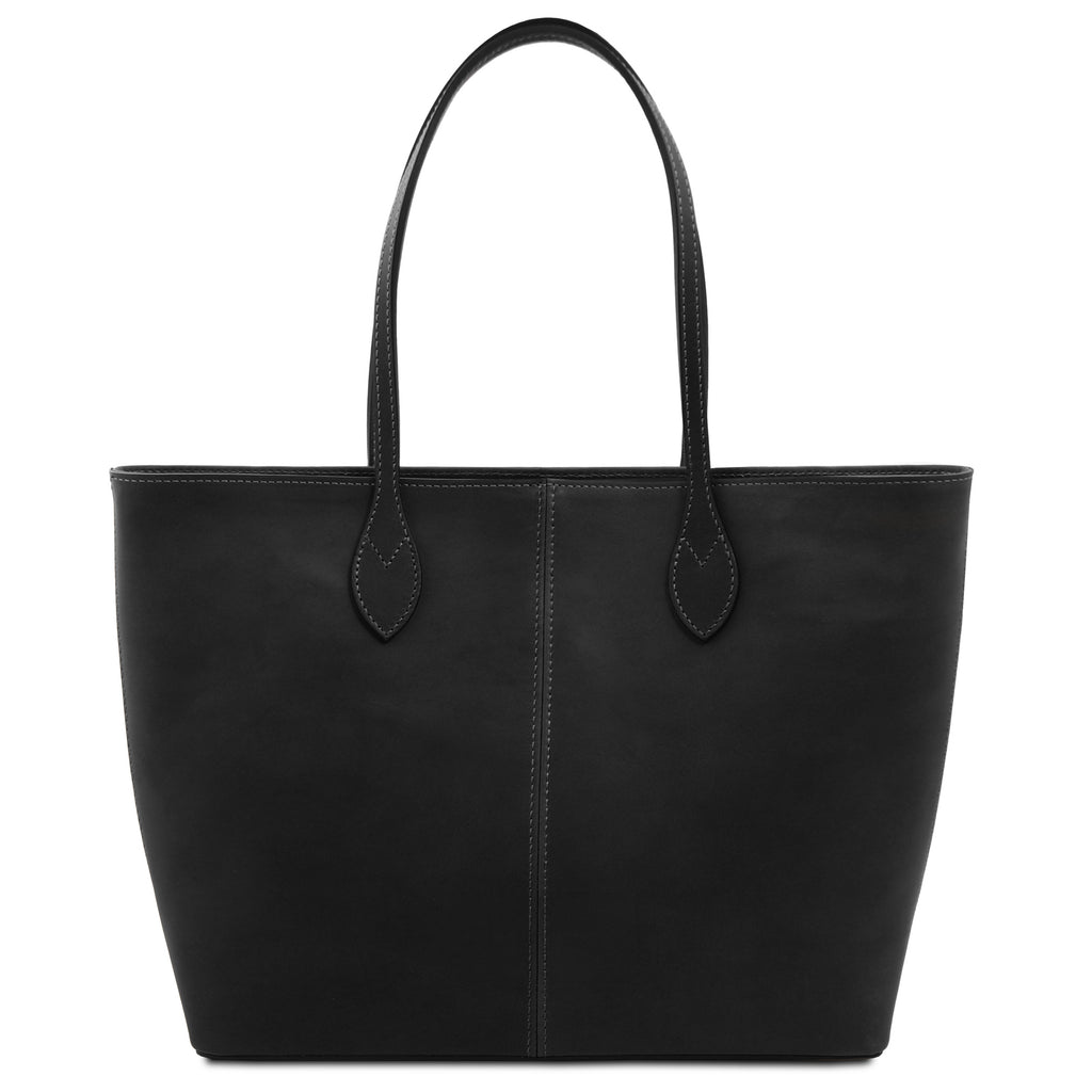 ESSENZA — Sac shopper en cuir pleine fleur