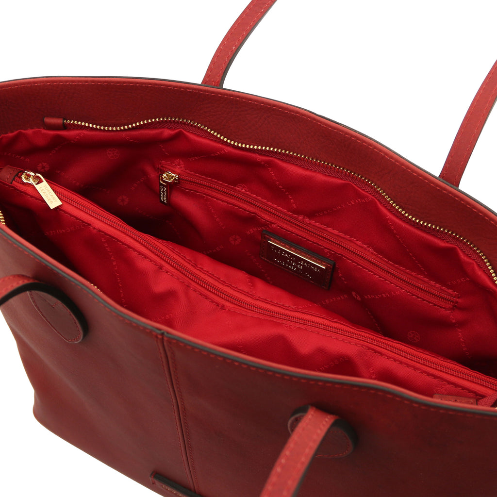 ESSENZA — Sac shopper en cuir pleine fleur