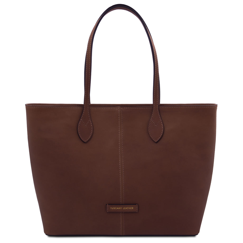 ESSENZA — Sac shopper en cuir pleine fleur