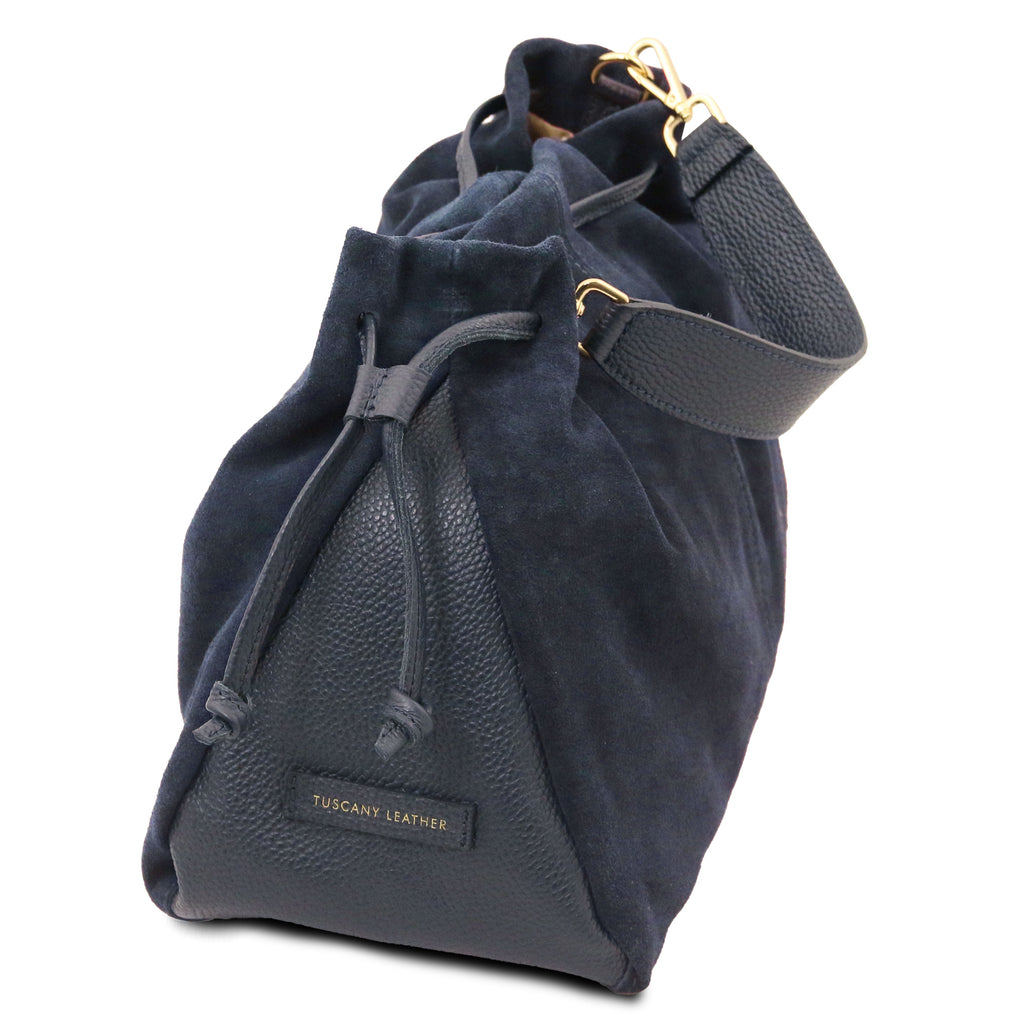 Sac shopping femme cuir suède souple A4 bandoulière ALLURE