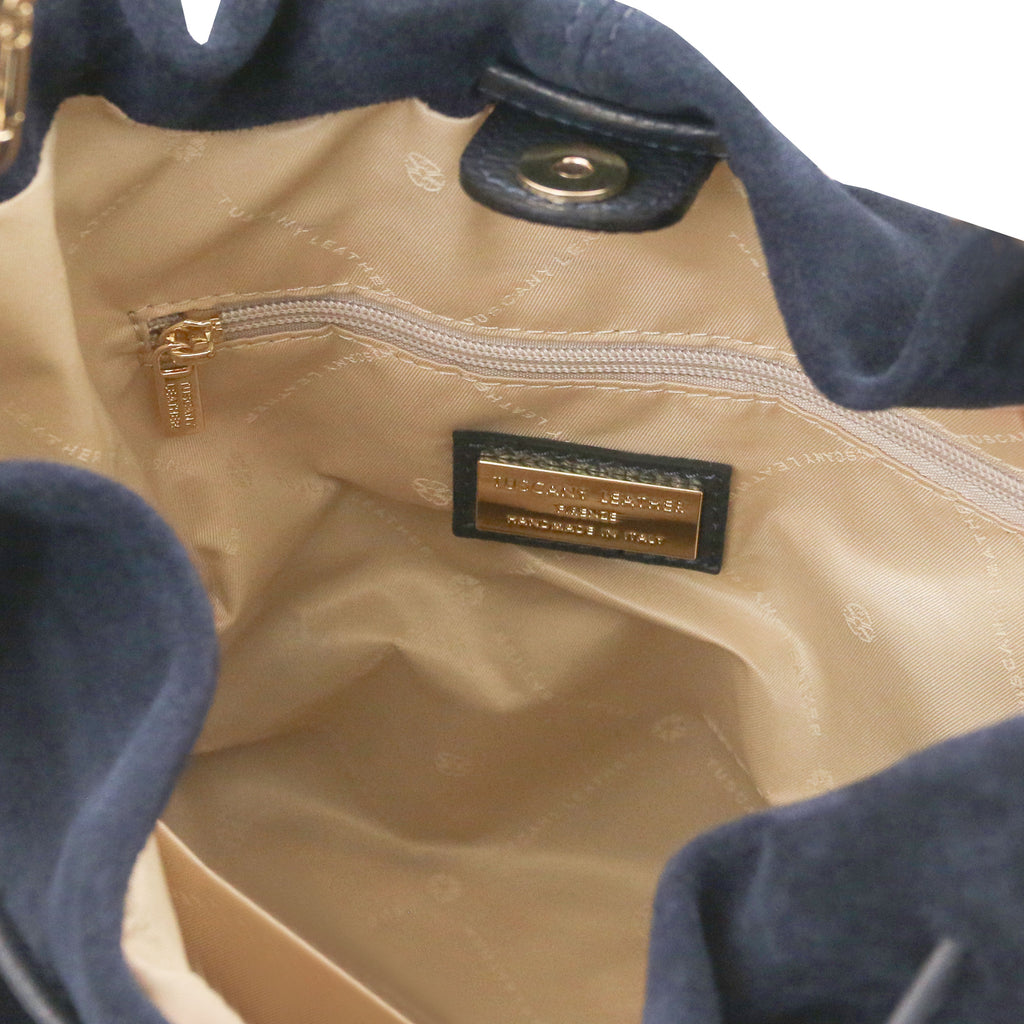 Sac shopping femme cuir suède souple A4 bandoulière ALLURE