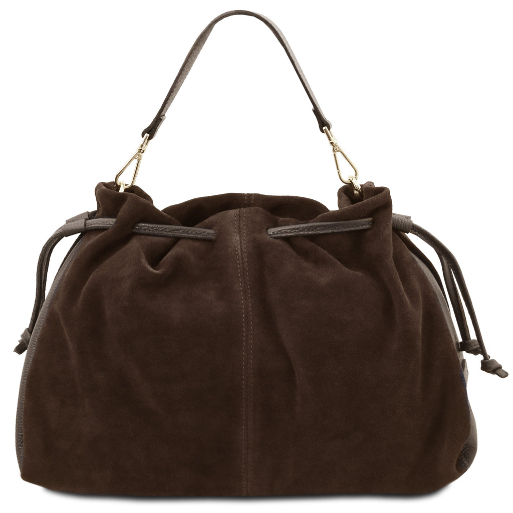 Sac shopping femme cuir suède souple A4 bandoulière ALLURE