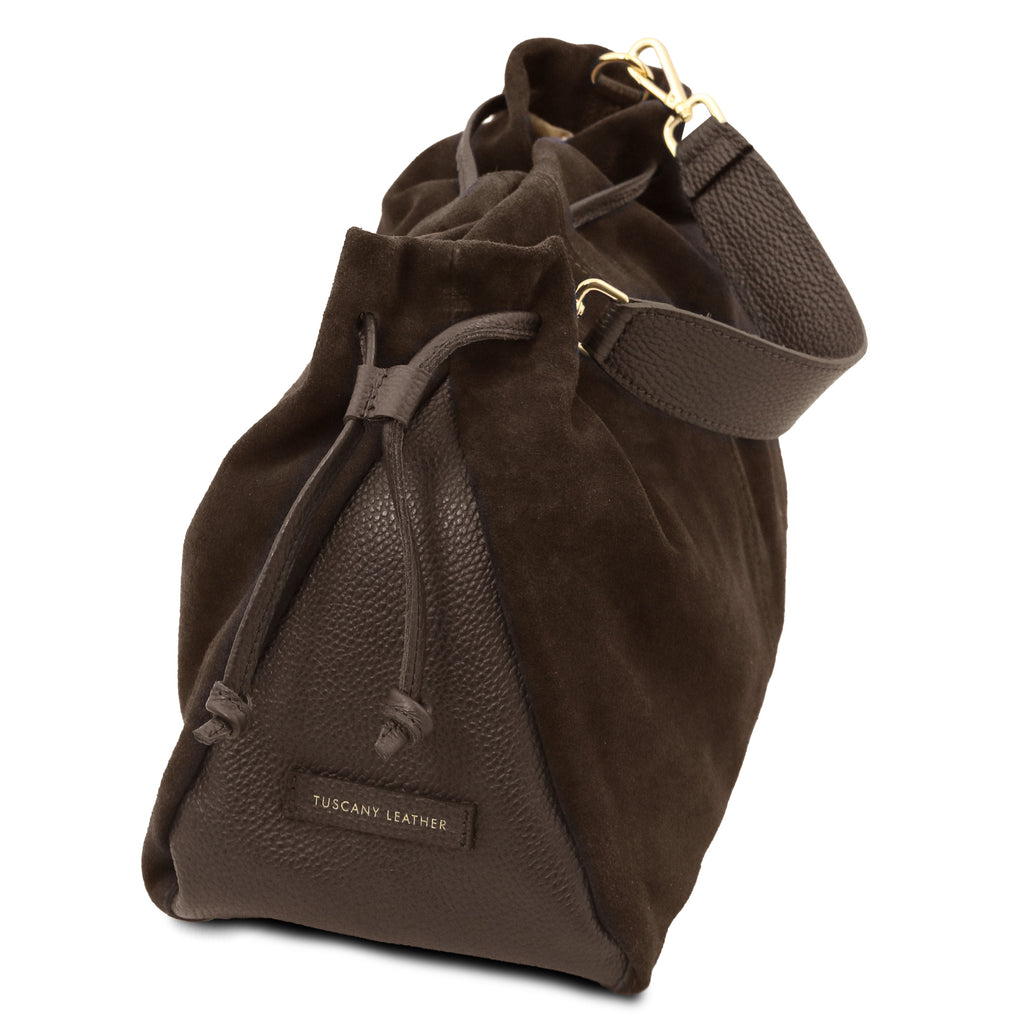 Sac shopping femme cuir suède souple A4 bandoulière ALLURE