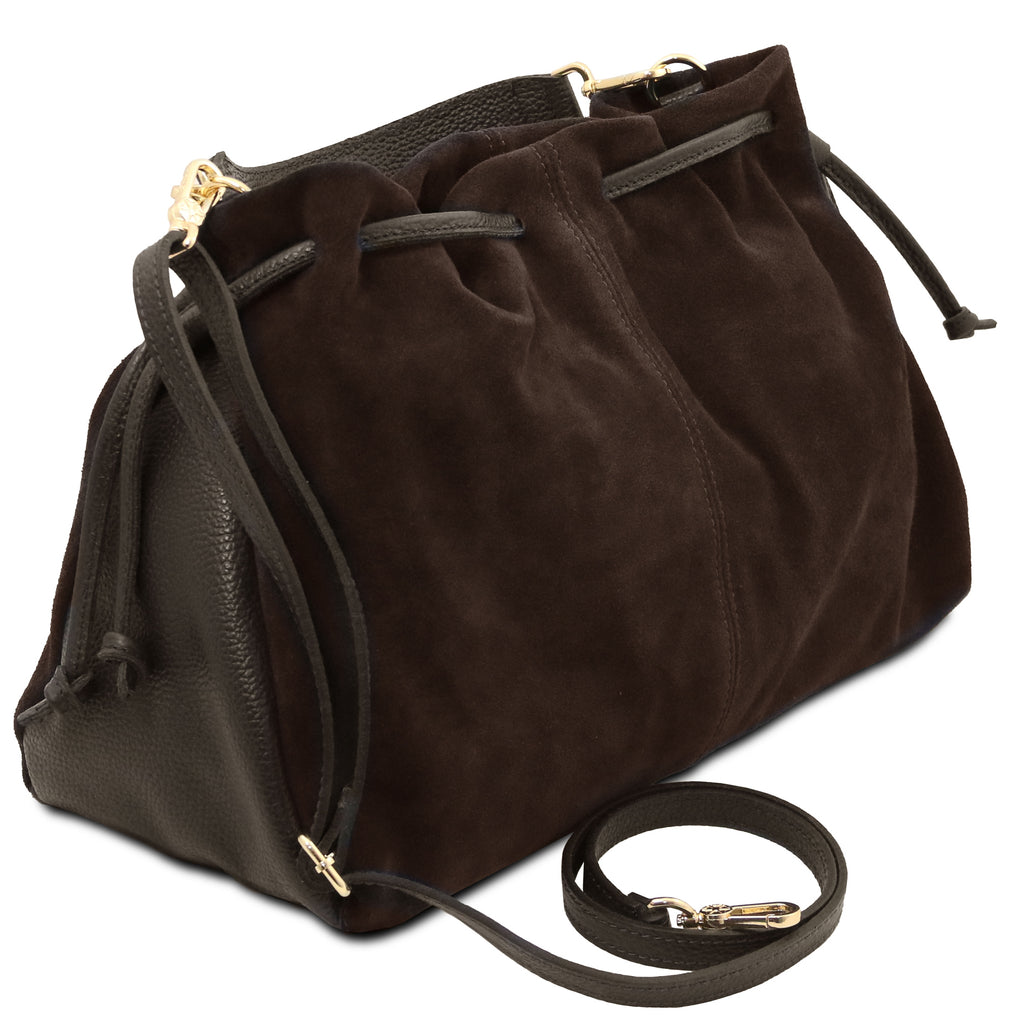 Sac shopping femme cuir suède souple A4 bandoulière ALLURE