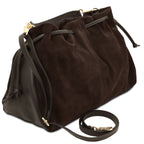 Sac shopping femme cuir suède souple A4 bandoulière ALLURE