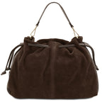 Sac shopping femme cuir suède souple A4 bandoulière ALLURE