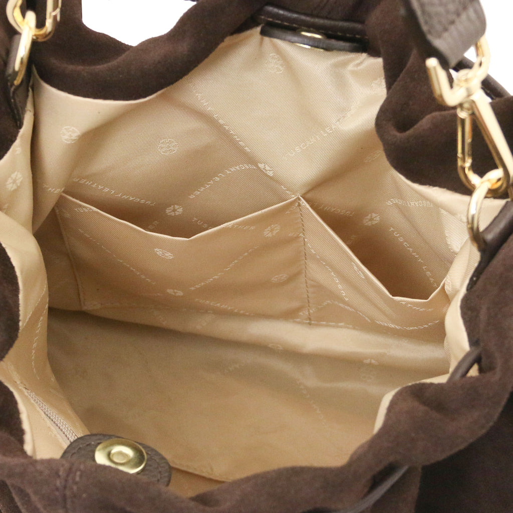 Sac shopping femme cuir suède souple A4 bandoulière ALLURE
