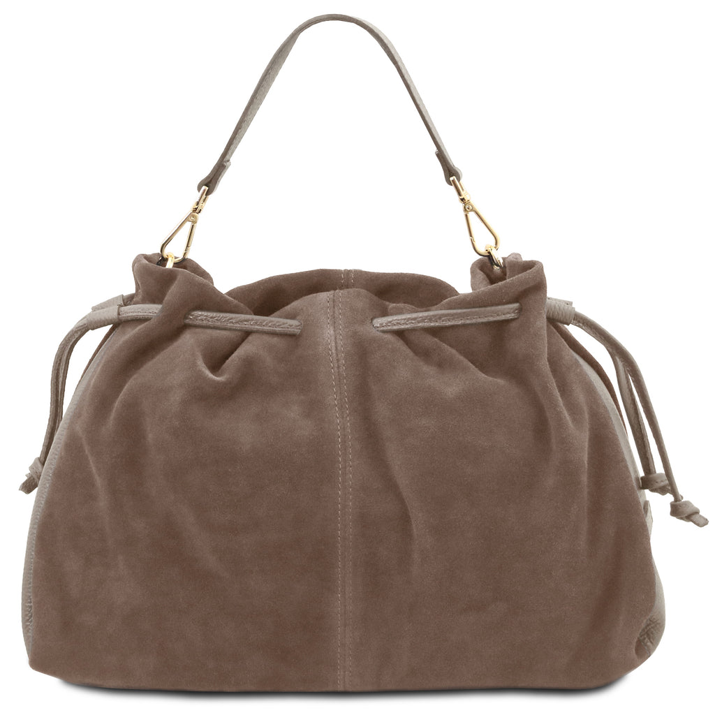 Sac shopping femme cuir suède souple A4 bandoulière ALLURE