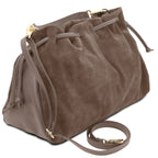 Sac shopping femme cuir suède souple A4 bandoulière ALLURE