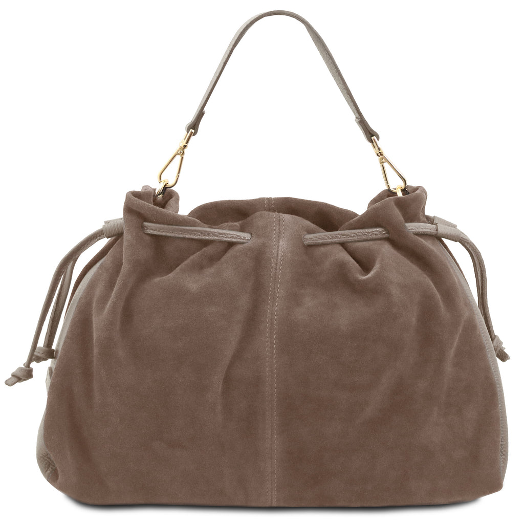 Sac shopping femme cuir suède souple A4 bandoulière ALLURE