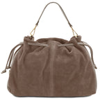 Sac shopping femme cuir suède souple A4 bandoulière ALLURE
