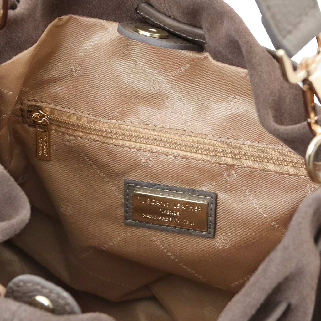 Sac shopping femme cuir suède souple A4 bandoulière ALLURE
