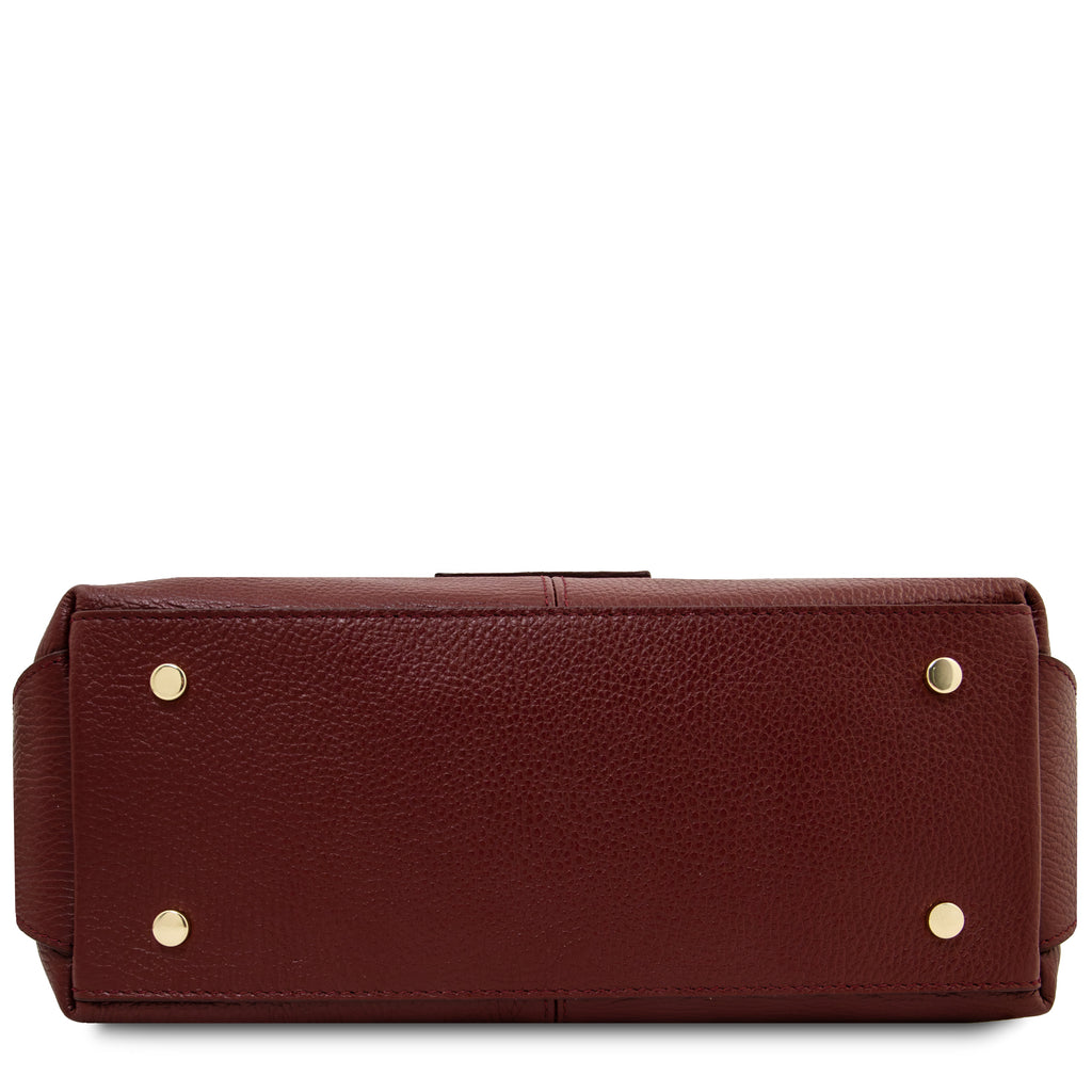 Sac à main bowling femme cuir grainé souple bandoulière RIBELLE