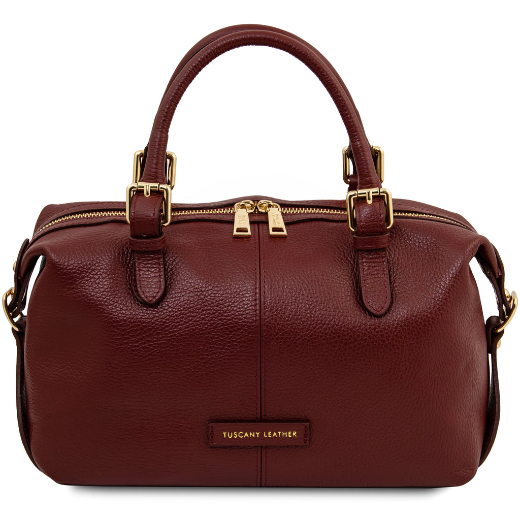 Sac à main bowling femme cuir grainé souple bandoulière RIBELLE