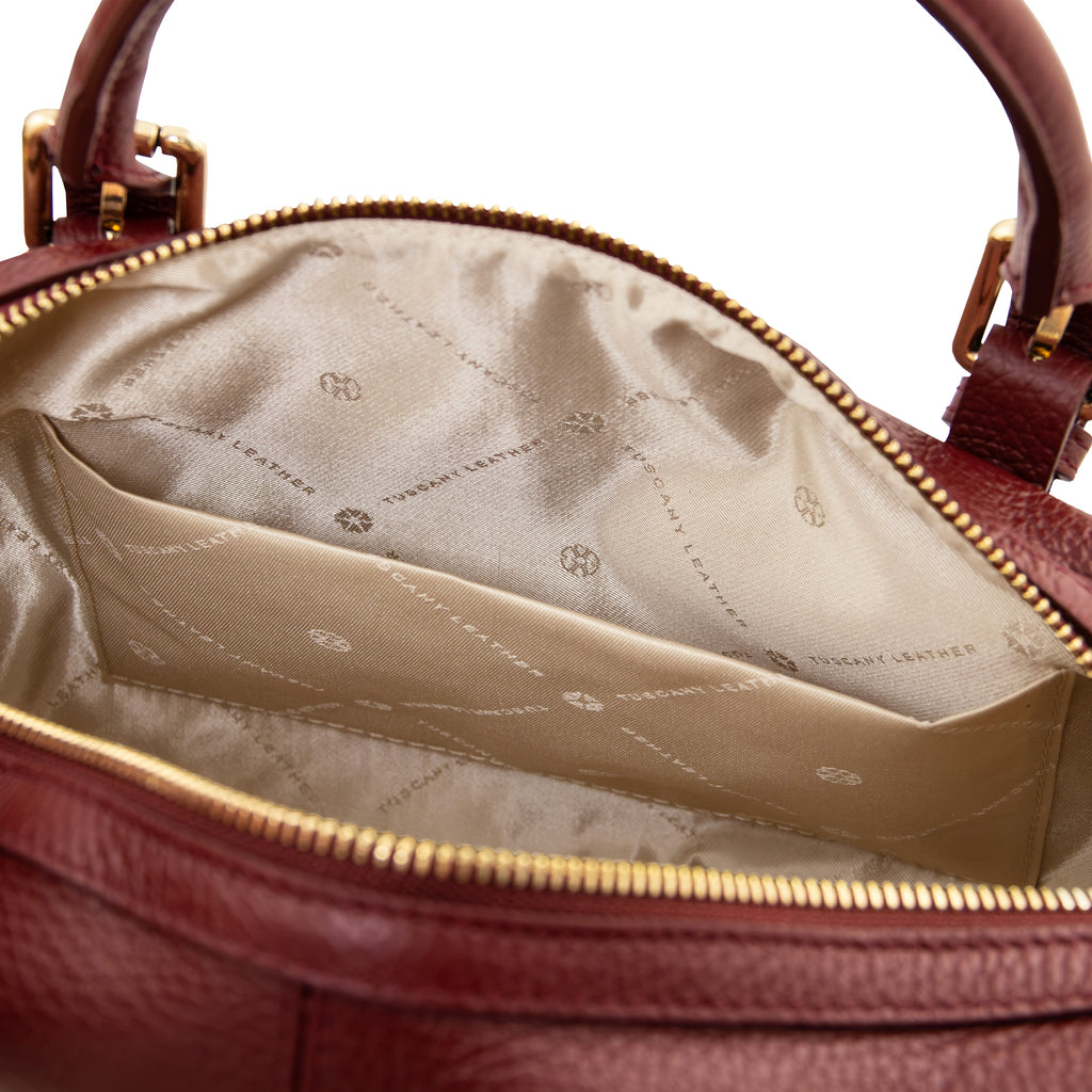 Sac à main bowling femme cuir grainé souple bandoulière RIBELLE