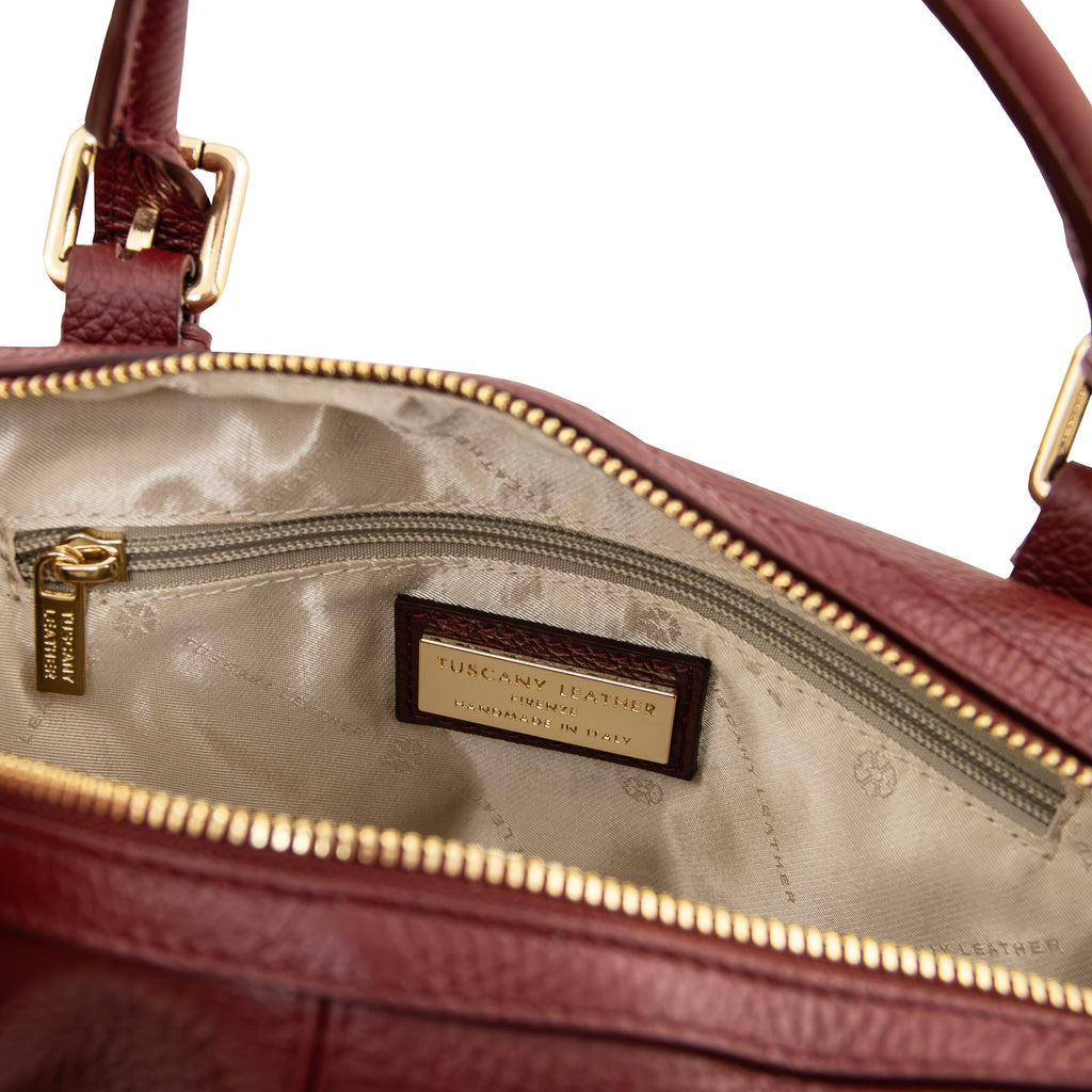 Sac à main bowling femme cuir grainé souple bandoulière RIBELLE