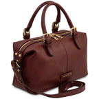 Sac à main bowling femme cuir grainé souple bandoulière RIBELLE
