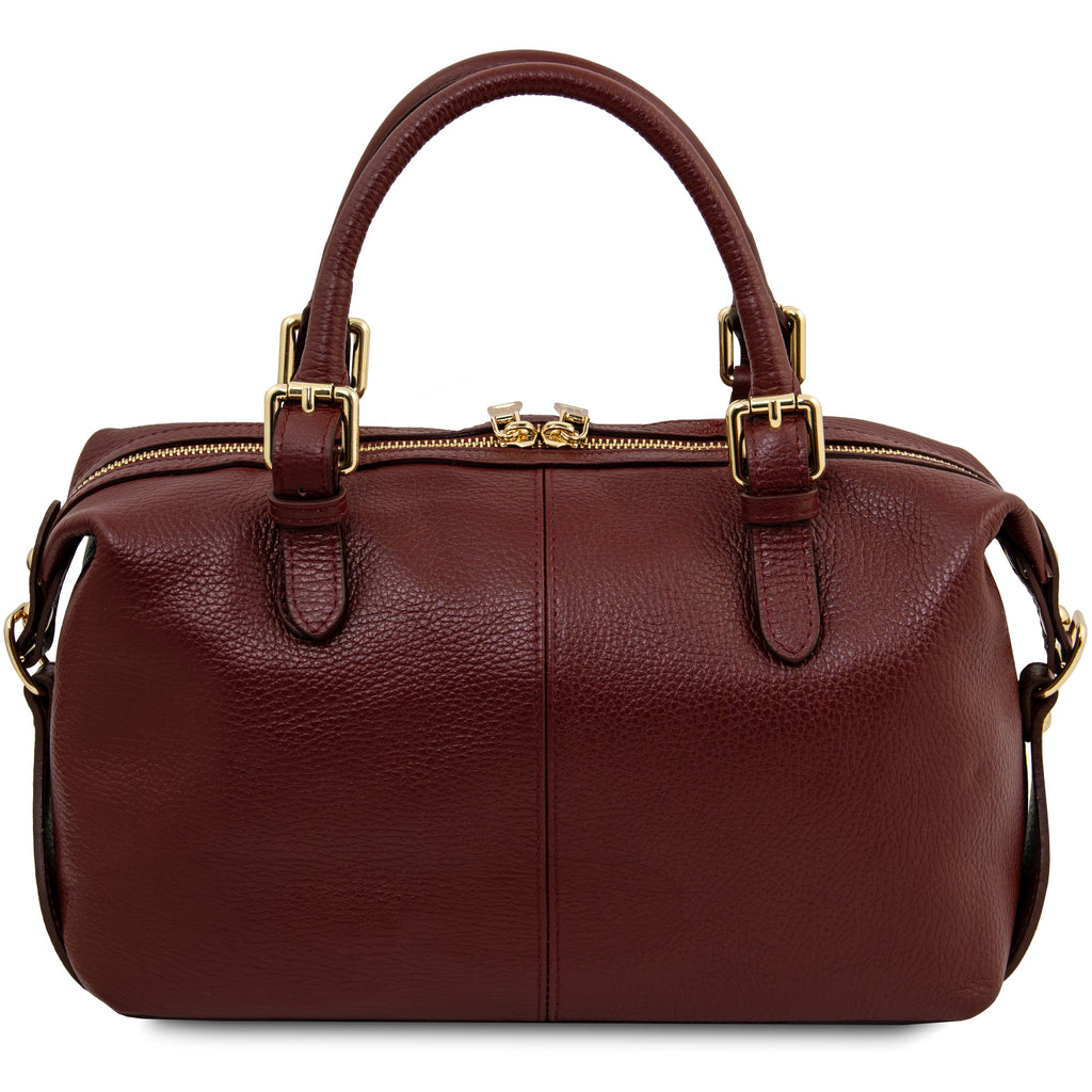 Sac à main bowling femme cuir grainé souple bandoulière RIBELLE