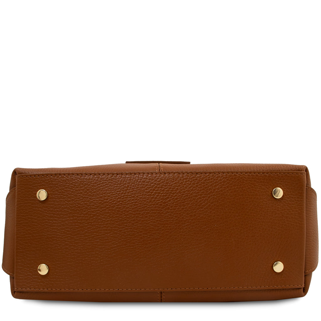 Sac à main bowling femme cuir grainé souple bandoulière RIBELLE