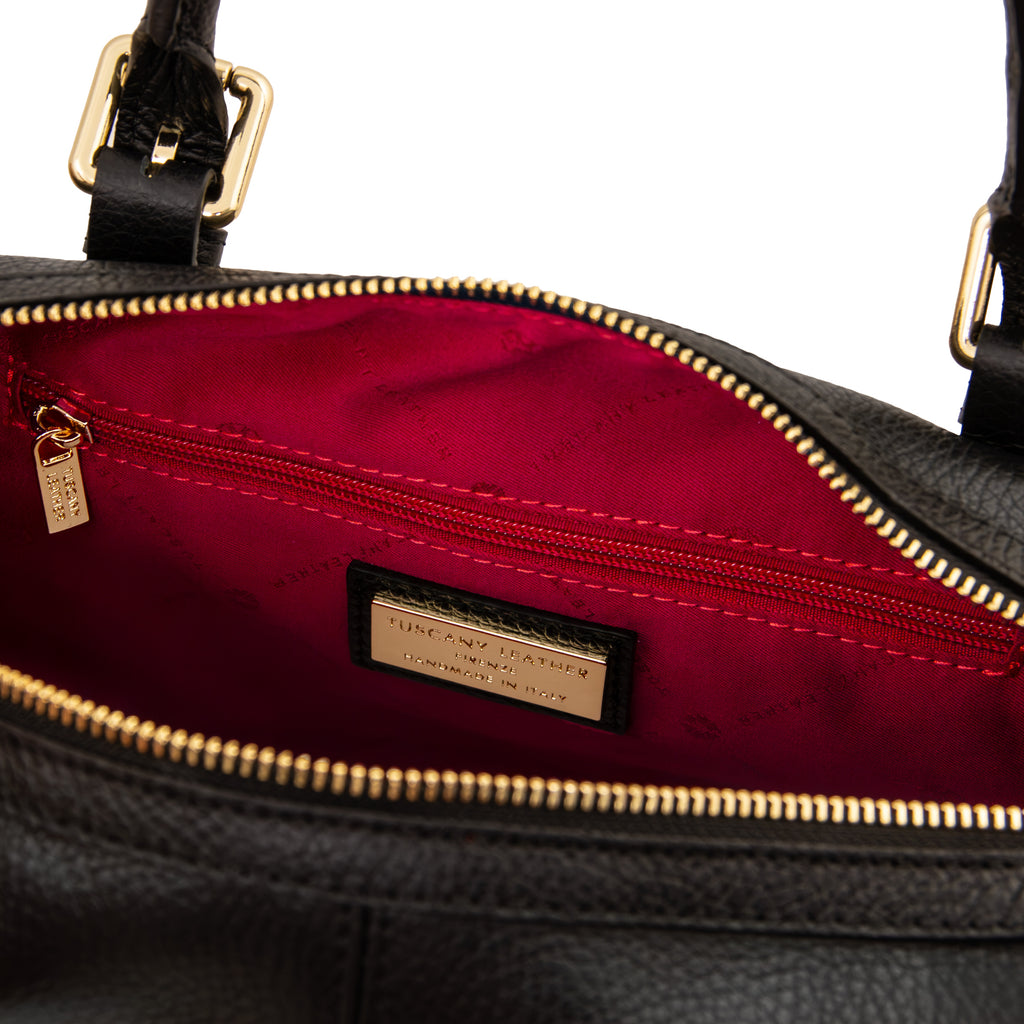 Sac à main bowling femme cuir grainé souple bandoulière RIBELLE